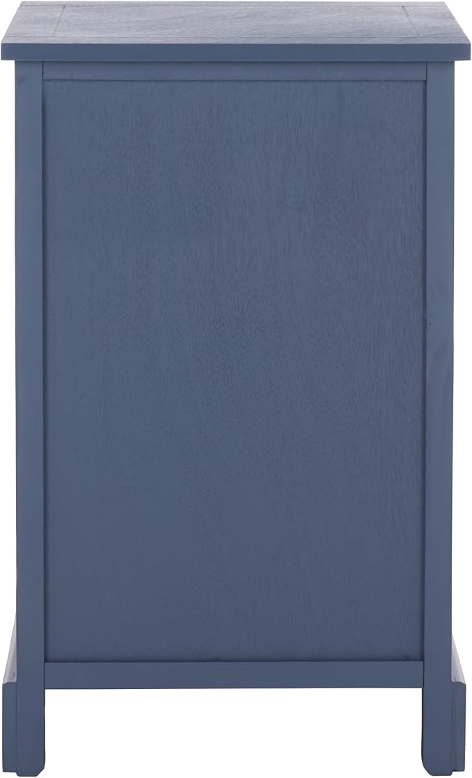 SAFAVIEH Home Collection – Carrie Blue 3-Drawer Storage Side Table, Mixed-Material Cottage Design, Fully Assembled (AMH5700K)