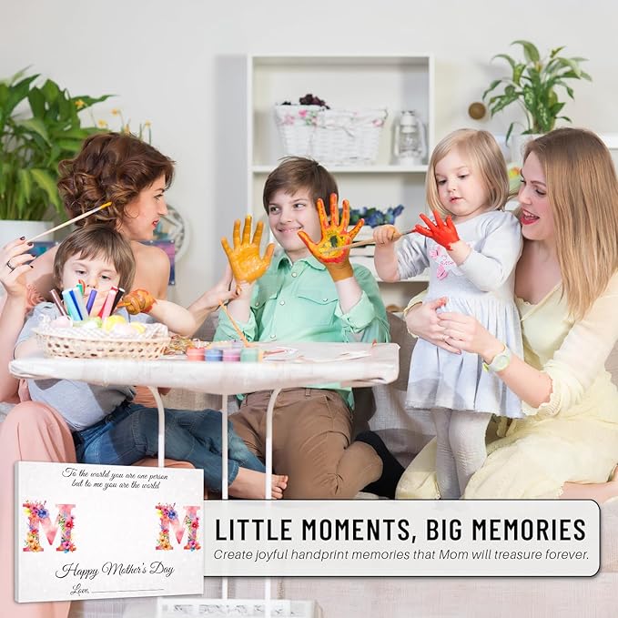 Mothers Day Crafts For Kids, Toddlers - First Mothers Day Gifts For Mom From Kids Arts And Crafts - Hand Frint Craft & Art Activity - DIY Handprint Gifts For Grandparents, Mom From Kid, Son, Daughter