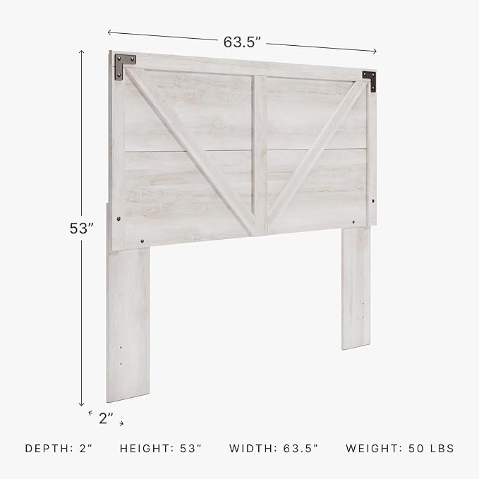 Signature Design by Ashley Shawburn Modern Farmhouse Headboard, Queen, Whitewash