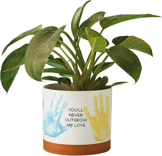 Hallmark Planter Handprint Kit (Never Outgrow My Love) Gift for Mom, Dad, Grandparent for Mother's Day, Father's Day