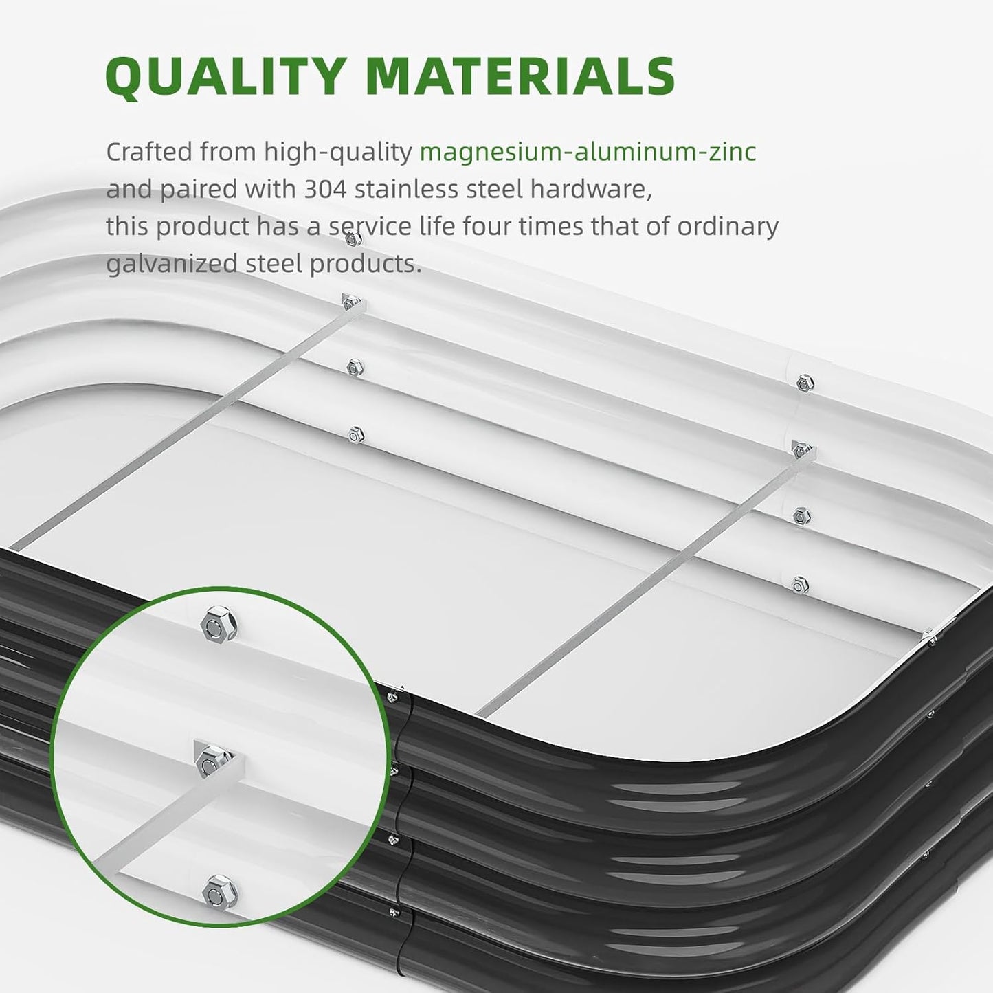 DaisyVibe Raised Garden Bed Kit, Planter Raised Garden Boxes Outdoor, Oval Large Metal Raised Garden Beds for Vegetables Flowers (Grey, 6.5ftx2ftx1ft)