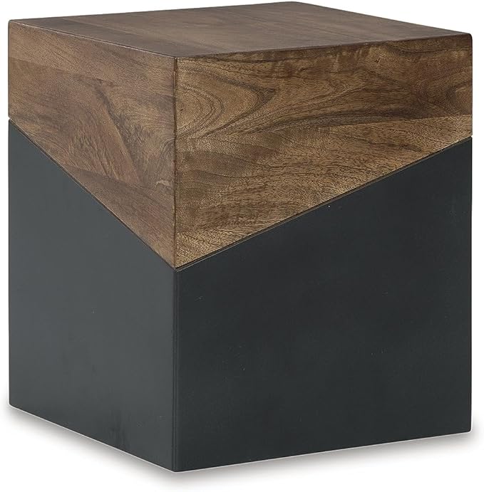 Signature Design by Ashley Trailbend Eclectic Accent End Table, Brown & Gunmetal