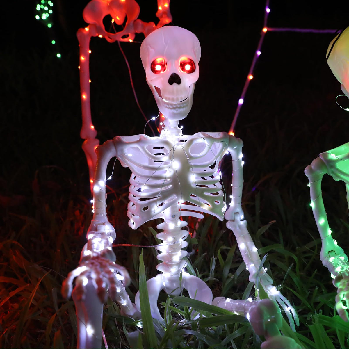 Halloween Decorations Outdoor Skeletons Set (White)