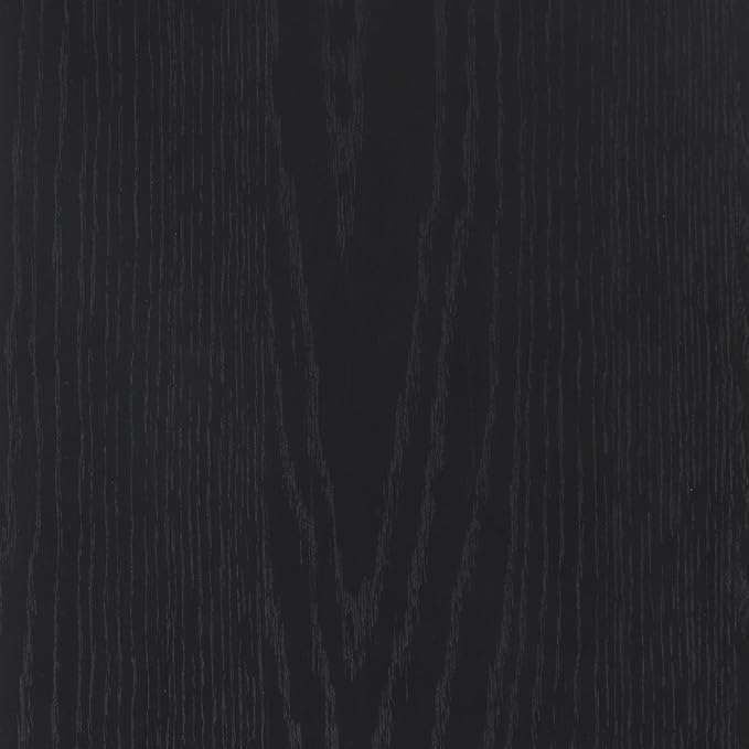 Nathan James Iris Mid-Century Modern Credenza, Black TV Stand, Living Room Wood Storage Cabinet with Arched Cabinet Doors, Black Credenza Cabinet for Kitchen or Living Room, Black Oak, Set of 2