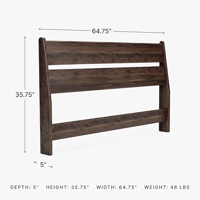 Signature Design by Ashley Calverson Modern Open Slat Panel Headboard ONLY, Queen, Brown