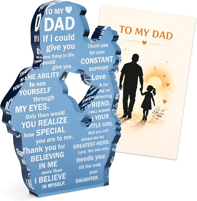 Fathers Day Dad Gifts from Daughter, Best Dad Ever Gifts, Meaningful Sentimental Desk Decor, Heartfelt Sweet Keepsake, Unique Birthday Present Idea for Father, Loving Appreciation Surprise