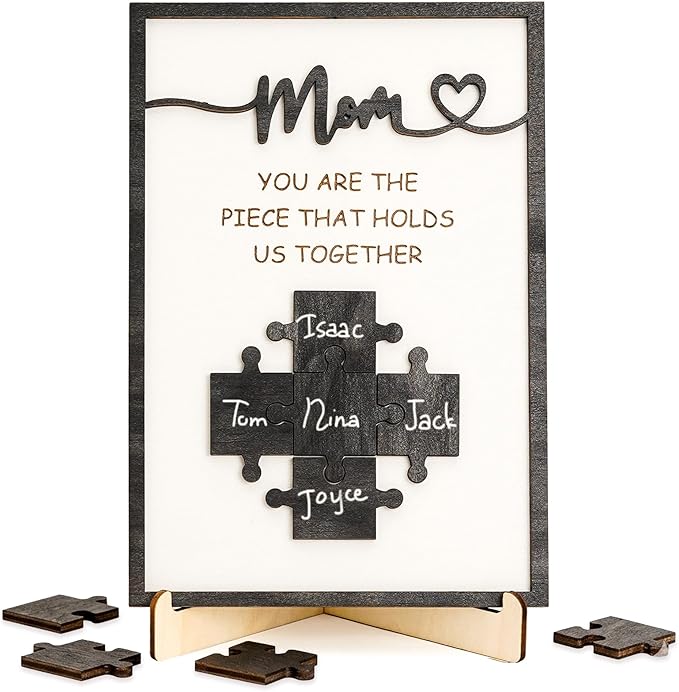 Mothers day gifts for mom from daughter/son - You Are the Piece That Holds Us Together – Gifts for Mom- Customized Moms Puzzle Piece Sign, Best Presents for Moms, Best mommm Ever Gift, Mothers Dayy Decor for Mother's Day