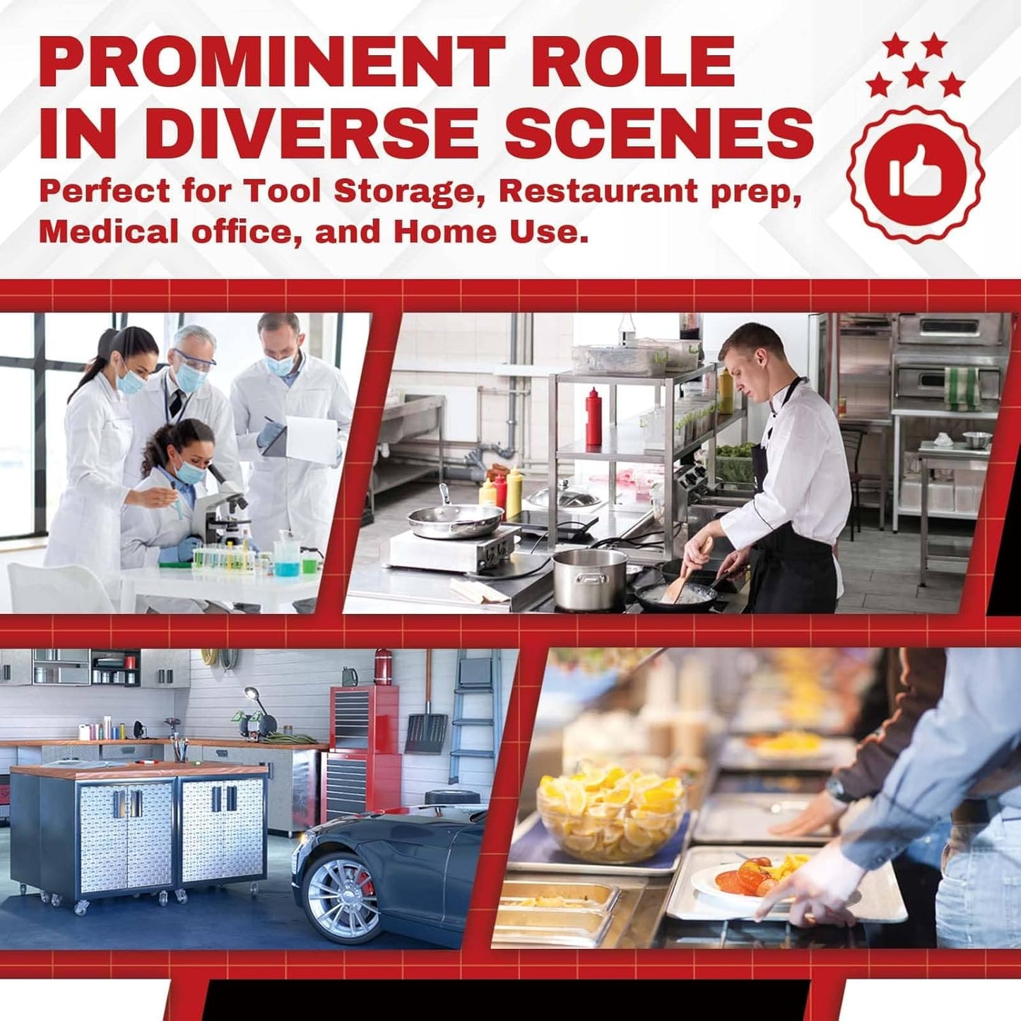 DuraSteel Food Prep Stainless Steel Table - 30 x 60 Inch Commercial Metal Workbench with Adjustable Under Shelf - NSF Certified - for Restaurant, Warehouse, Home, Kitchen, Garage