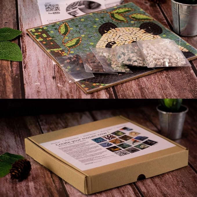 Build a Real Mosaic with Our DIY Mosaic Kit for Adults, Square 7inch (20cm) Orca 2