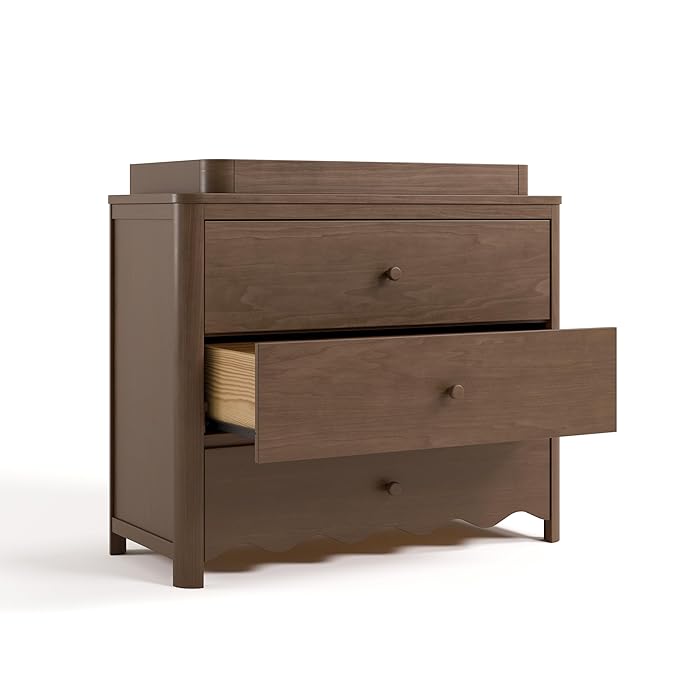 Storkcraft Casablanca 3 Drawer Chest with Removable Changing Topper (Hazelnut) – GREENGUARD Gold Certified Wood Dresser for Baby & Kids, Interlocking Drawer System for Safety