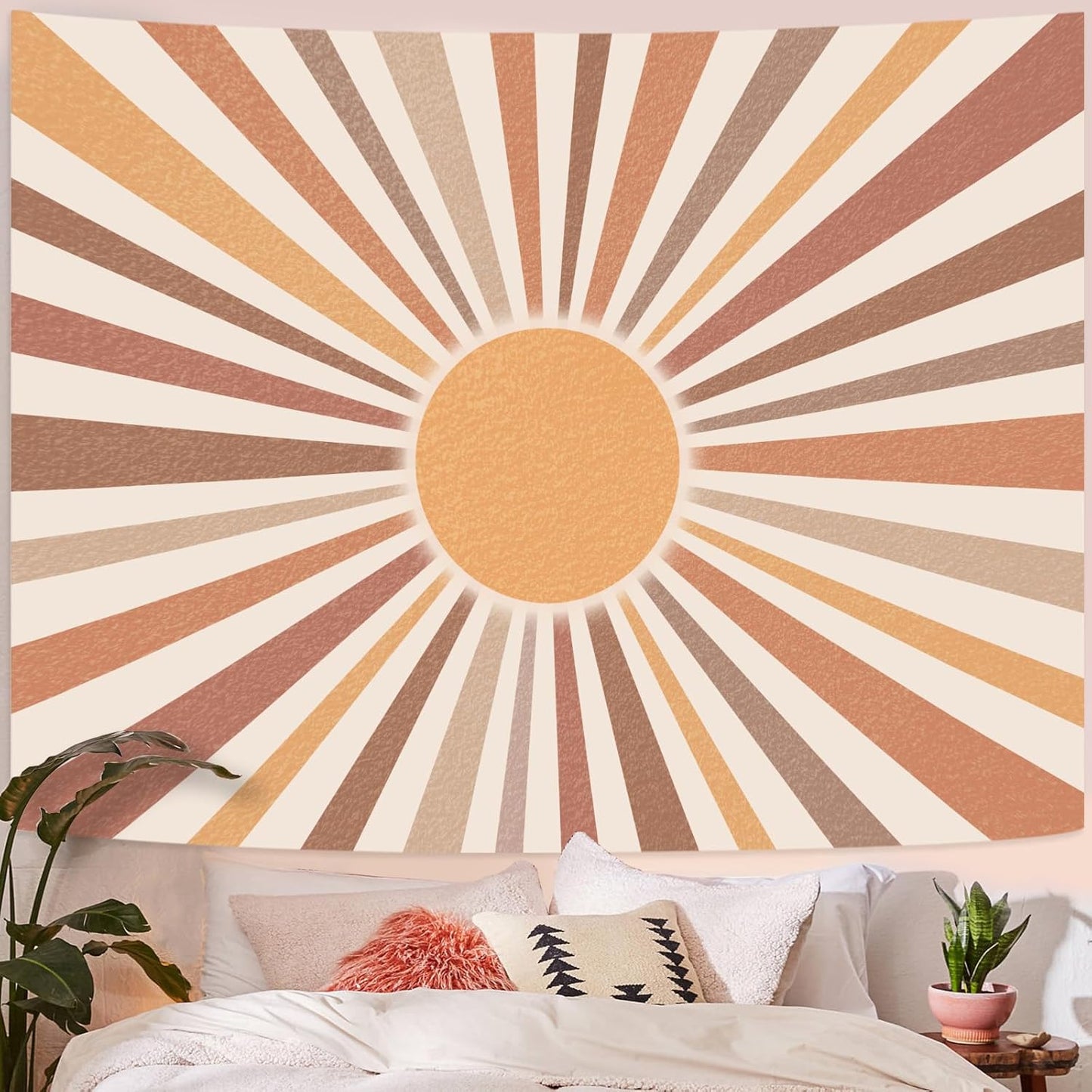 Aipon Vintage Sun Tapestry for Classroom Rainbow Boho 70s Sunshine Sunset Tapestries Wall Hanging Aesthetic Retro Tapestrys for Living Room Dorm (Retro, 36.00'' × 48.00'')