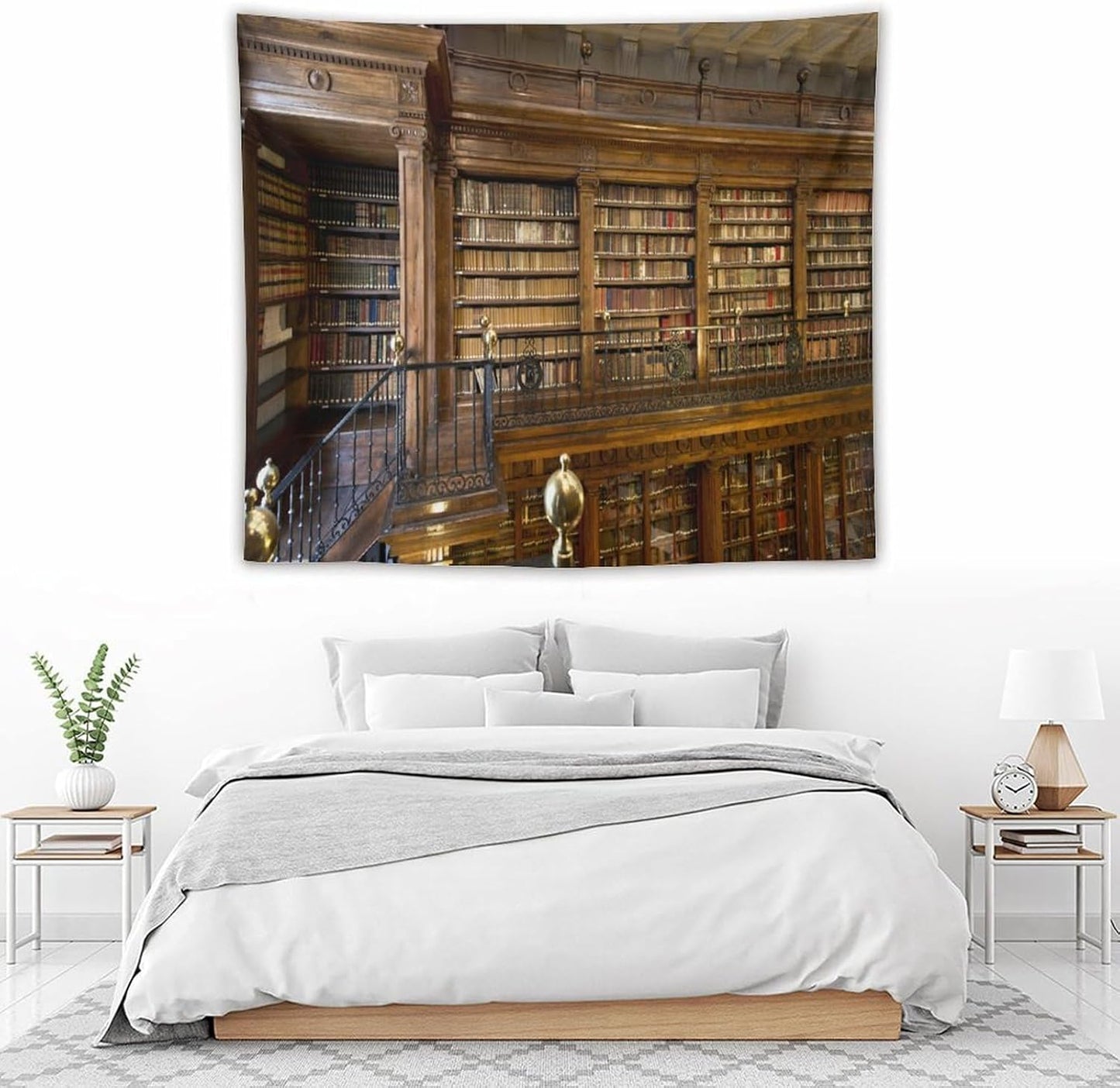 Kurtect Library Tapestry,Vintage Medieval Antique Bookshelf Bookcase Pattern Print Tapestries for Party Beach Picnic Blankets Tablecloths Living Room Wall Deocr, 50x60 in