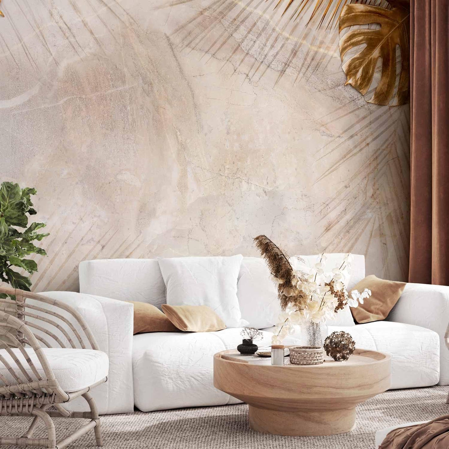 artgeist Wall Mural Tropical Leaves 173x124 in - Peel and Stick Self-Adhesive Wallpaper Removable Large Sticker Foil Wall Decor Print Picture Image Design Monstera Palm Green Leaves b-C-0788-a-a