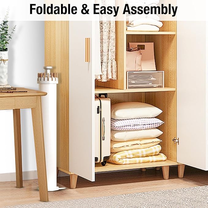 Tripod Clothes Drying Rack, Garment Rack Portable -16 Rotatable Arms for Hanger, Foldable Space Saving Laundry Drying Rack for Indoor Outdoor Apartment Balcony Bedroom Household, Wood