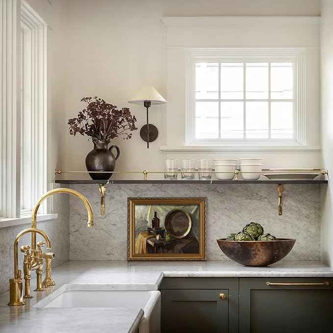 uniro Vintage Gold Framed Wall Art for Home Decor, Farmhouse Wall Decor Still Life Canvas Artwork, Antique Kitchen Wall Art Picture, Rustic Kitchen Art Prints Aesthetic Picture for Dining Desktop Decor- 11x14Inch