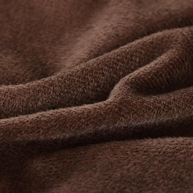 Smoofy Fluffy Queen Comforter Set, Faux Fur Comforter Set Queen Size, Luxury Fuzzy Bedding Set, Soft Shaggy Bed Set for All Season, 3 Pieces - 1 Comforter & 2 Pillowcases, Coffee
