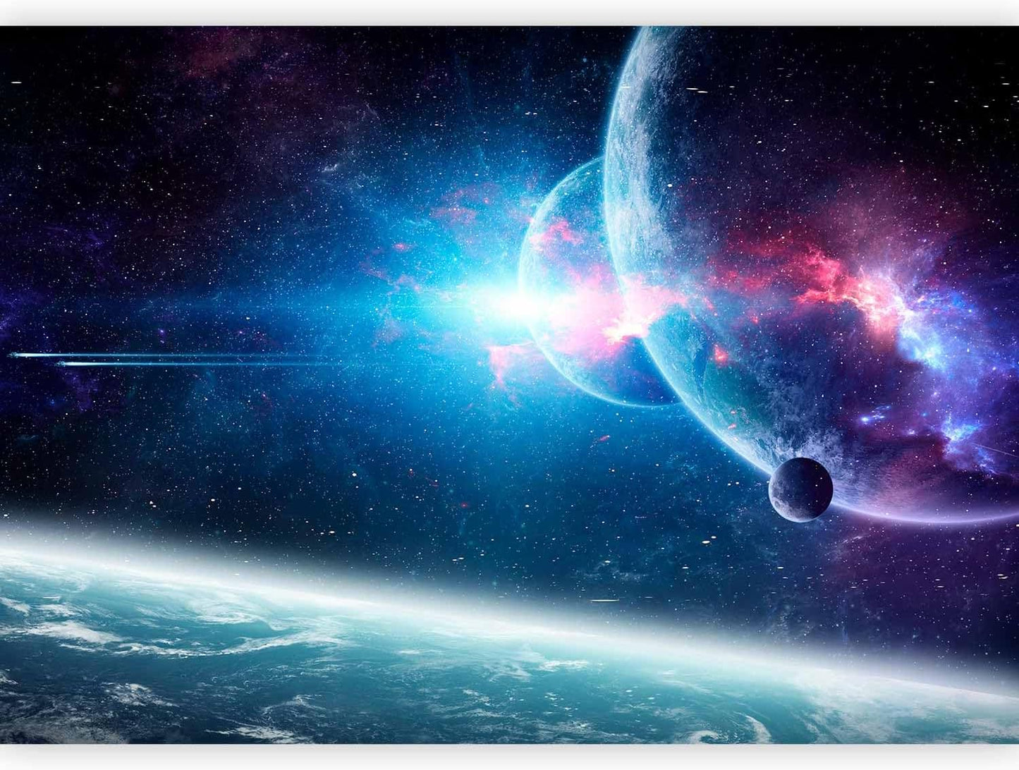 artgeist Wall Mural Cosmos 77x55 in - Peel and Stick Self-Adhesive Wallpaper Removable Large Sticker Foil Wall Decor Print Stars Solar System Universe Space b-C-10047-a-a