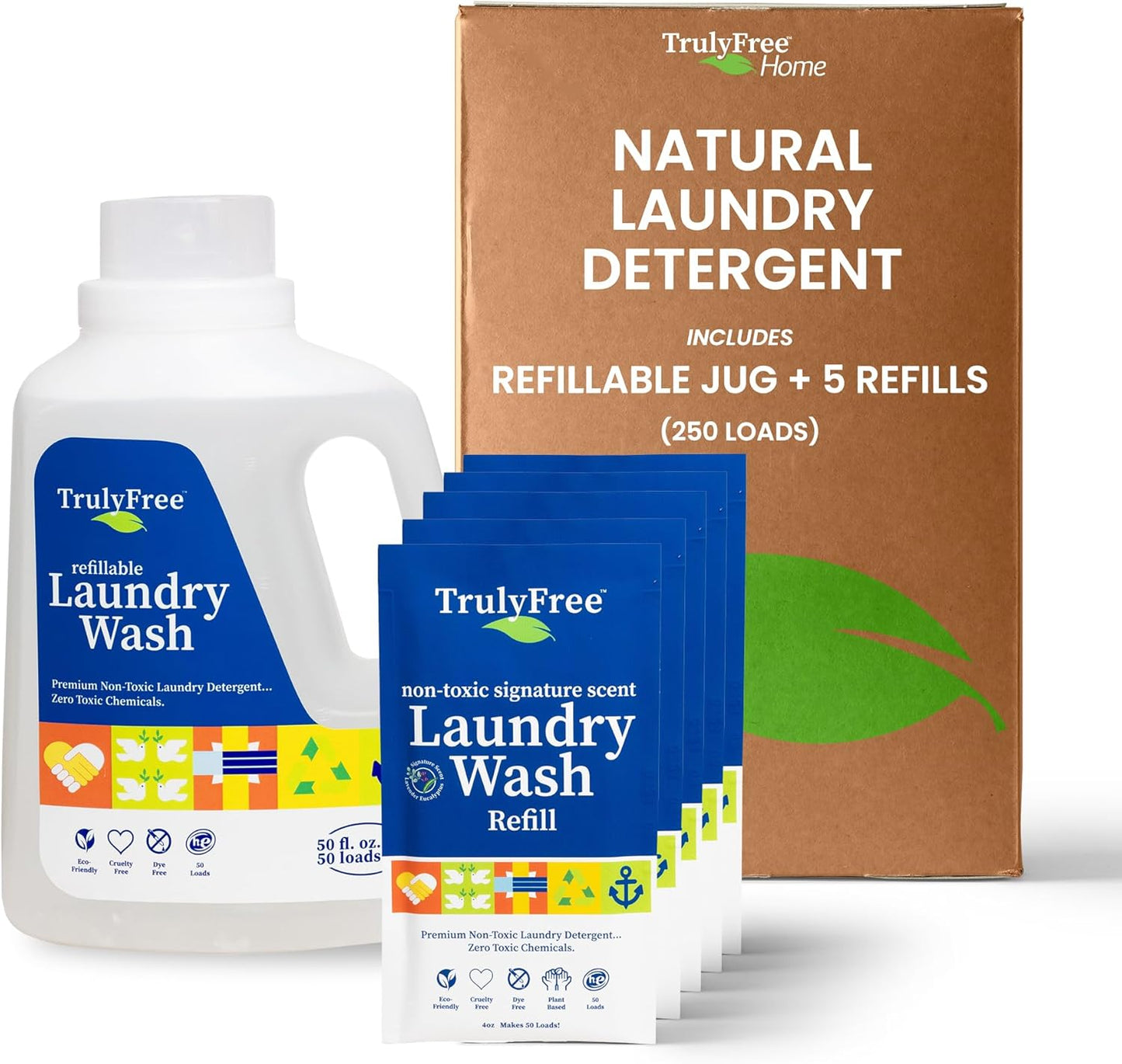 Laundry Detergent for Sensitive Skin | Gentle & Safe for Baby Clothes | Plant-Based | 5 Pack Refill Powder| Easy to Dissolve to Create a Liquid| Signature Scent (250 Loads) - Décor Diaries
