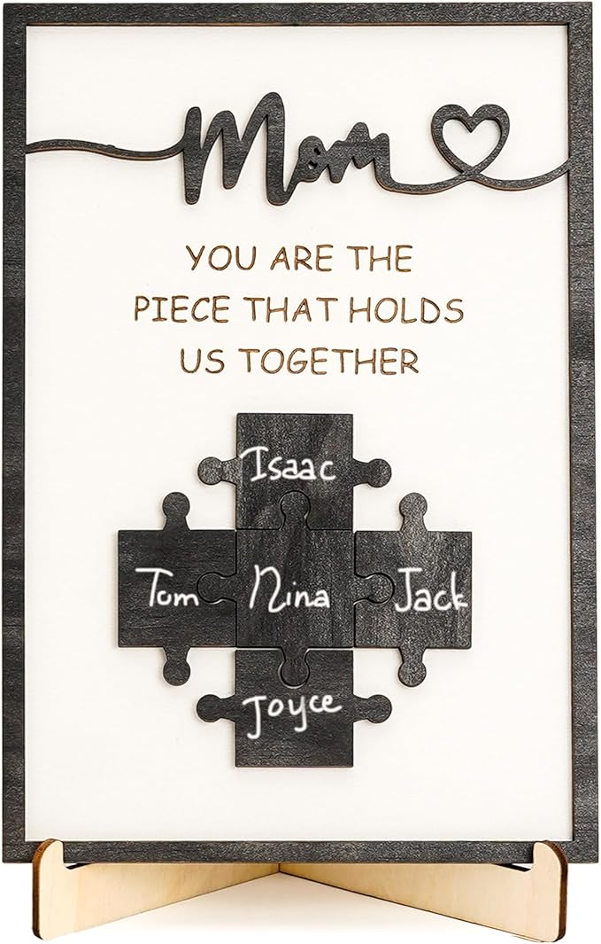 Mothers day gifts for mom from daughter/son - You Are the Piece That Holds Us Together – Gifts for Mom- Customized Moms Puzzle Piece Sign, Best Presents for Moms, Best mommm Ever Gift, Mothers Dayy Decor for Mother's Day