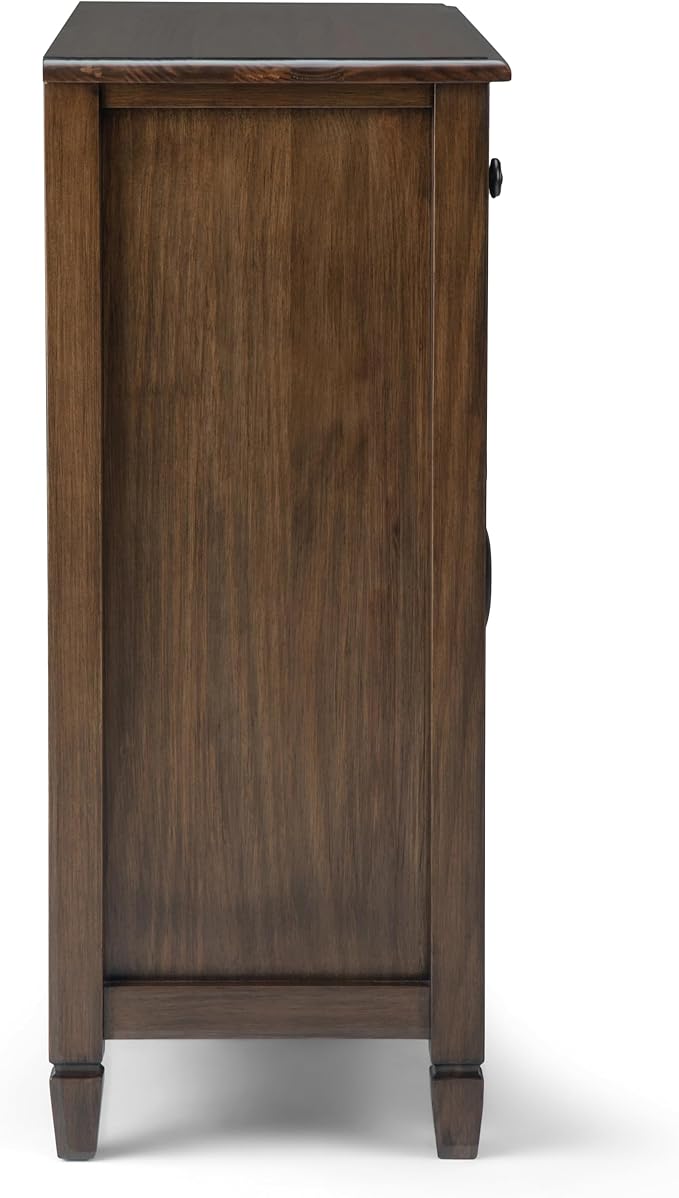 SIMPLIHOME Connaught SOLID WOOD 40 Inch Wide Traditional Storage Cabinet in Rustic Natural Aged Brown, For the Living Room, Entryway and Family Room