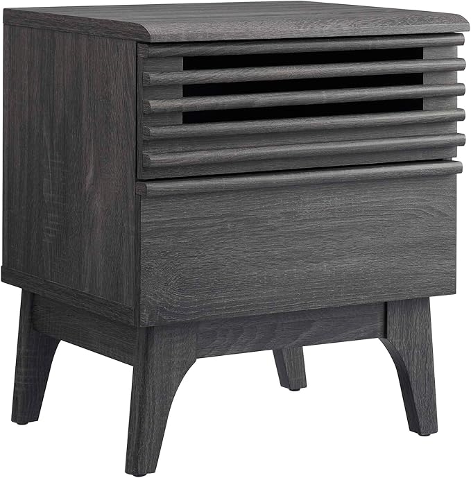Modway Render Mid-Century Modern, Nightstand, Charcoal