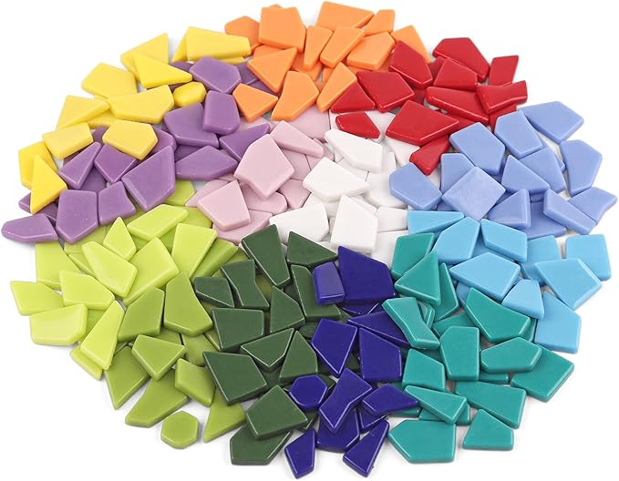 Youway Style Glass Mosaic Tiles for Crafts Bulk,454g Broken Mosaic Pieces for Crafts, Mosaic Art Crafting Supplies and DIY Mosaic Project