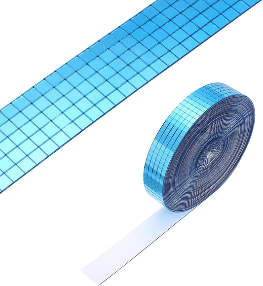 PATIKIL 5x5mm Self Adhesive Mirrors Mosaic Tiles, 10000 Pcs Square Mini Glass Mosaic Disco Tile Sticker for DIY Craft Disco Ball Party Decoration, Light Blue