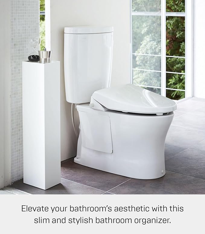 Yamazaki Home Tower Slim Bathroom Storage, Toilet Paper Stocker - Steel -