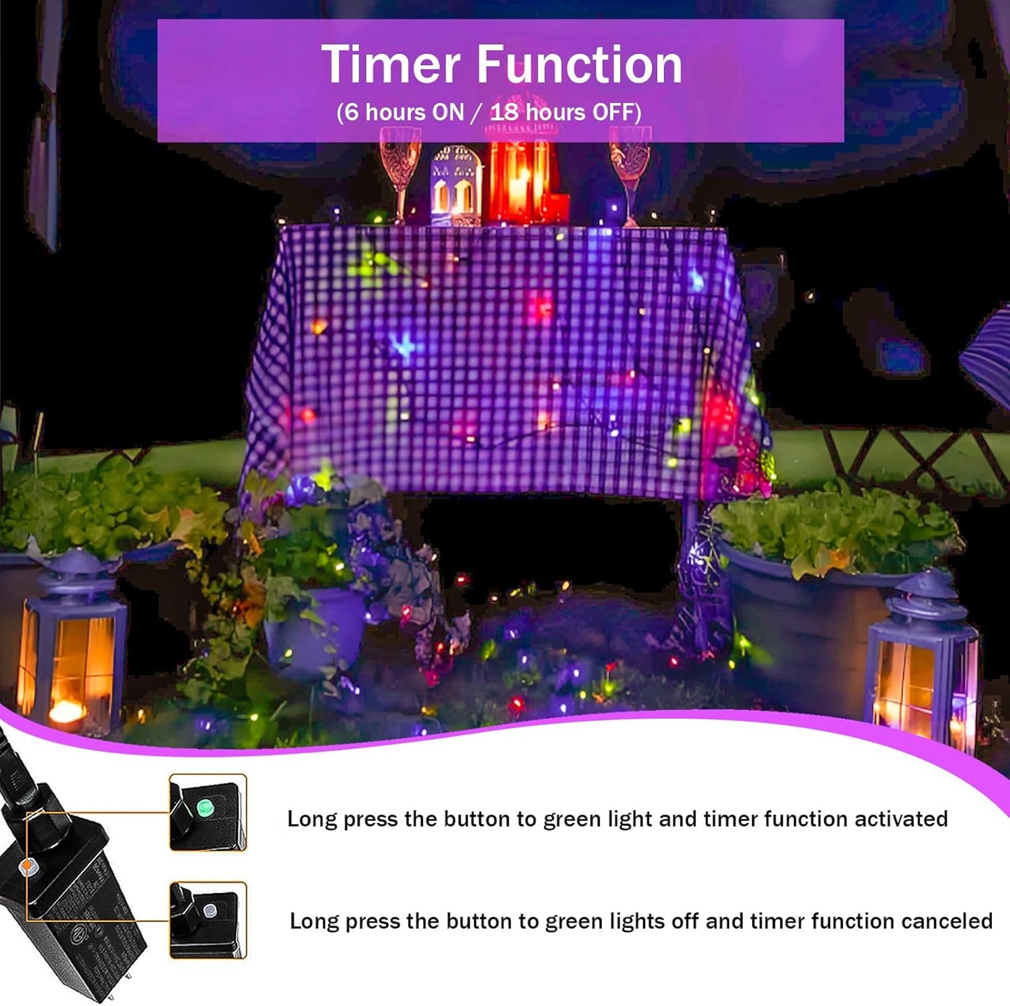 Upgraded 75.8 FT 200 LED Multicolored Christmas Lights Outdoor and Indoor, Extendable Green Wire, Memory Function & Timer & 8 Modes, Waterproof Super Bright Lights for Xmas Tree Holiday Party Garden