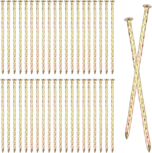 80 PCS 6 Inch Spiral Metal Galvanized Landscape Spikes, Galvanized Non-Rust Metal Garden Stakes, Garden Nails for Artificial Turf, Weed Barrier, Tent, Carpentry and More, by GENHAKON.