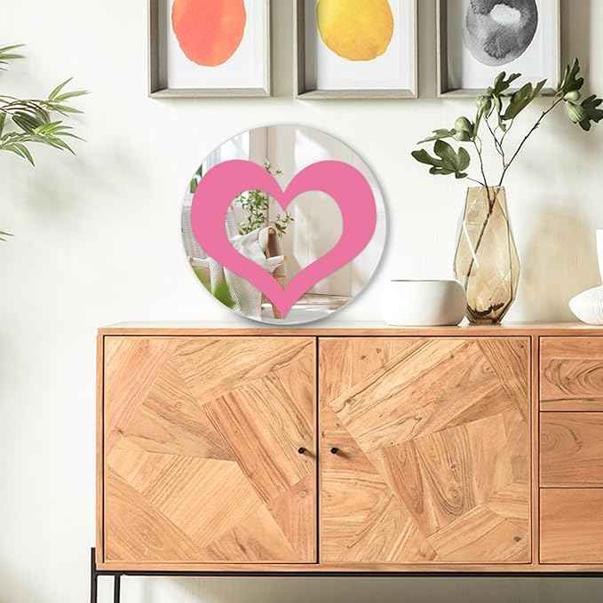 DARENYI 6 Inch Preppy Mirror Tiles for Teen Girls Room Decor, 3Pcs Round Acrylic Wall Stickers, Self Adhesive Sheets for Bathroom, Bedroom, Living Room