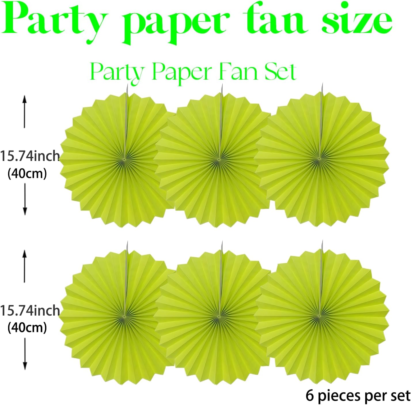 Green Graduation Party Decor,Tropical Party Decorations,Emerald Green Party Decorations,Hawaiian Themed Party Decorations,16in Hanging Paper Fans 30 Color DIY Set (Clear Green)