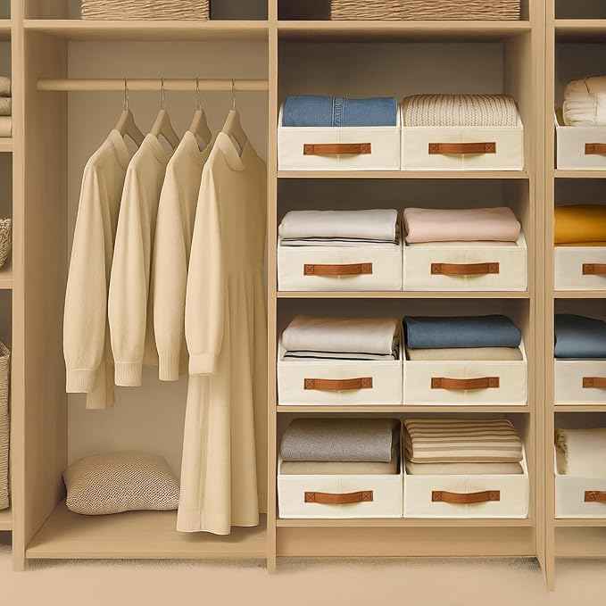 6 Pack Fabric Storage Bins for Organizing 8 Pack Closet Organizers and Storage