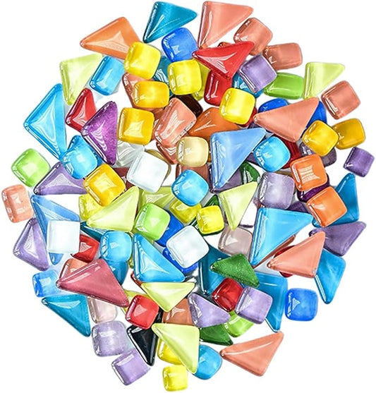 Totority DIY Mosaic Supplies Crystal Glass for Home Decor Easy to Apply Frames Tables and Stepping Stones for Creative Projects