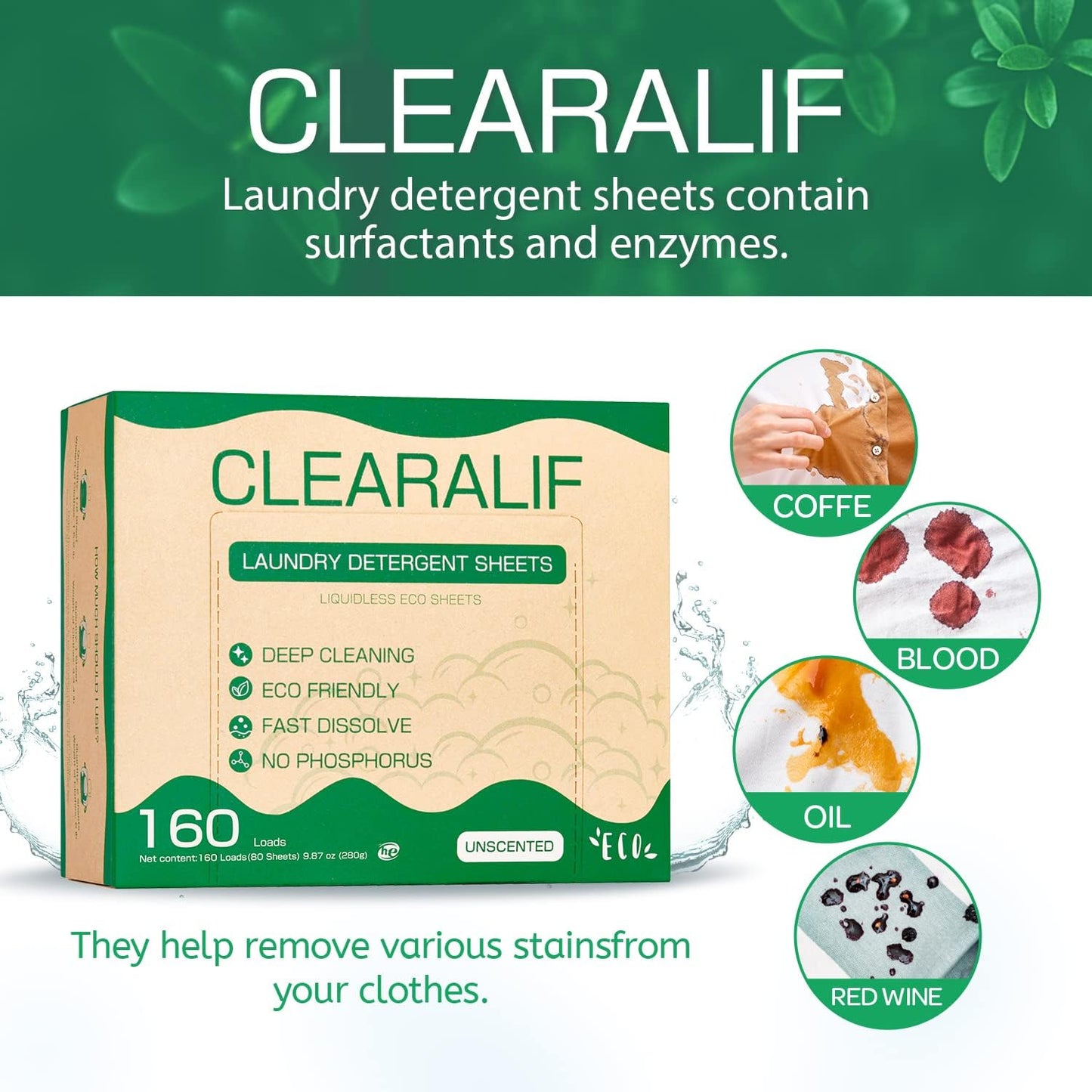 CLEARALIF Laundry Detergent Sheets up to 160 Loads (80sheets), Unscented, Laundry Detergent Strips Eco Friendly & Hypoallergenic - Décor Diaries