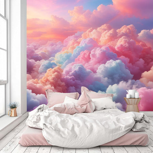 -Colorful Cloud Nursery Wallpaper XT23 L 180" x 115"