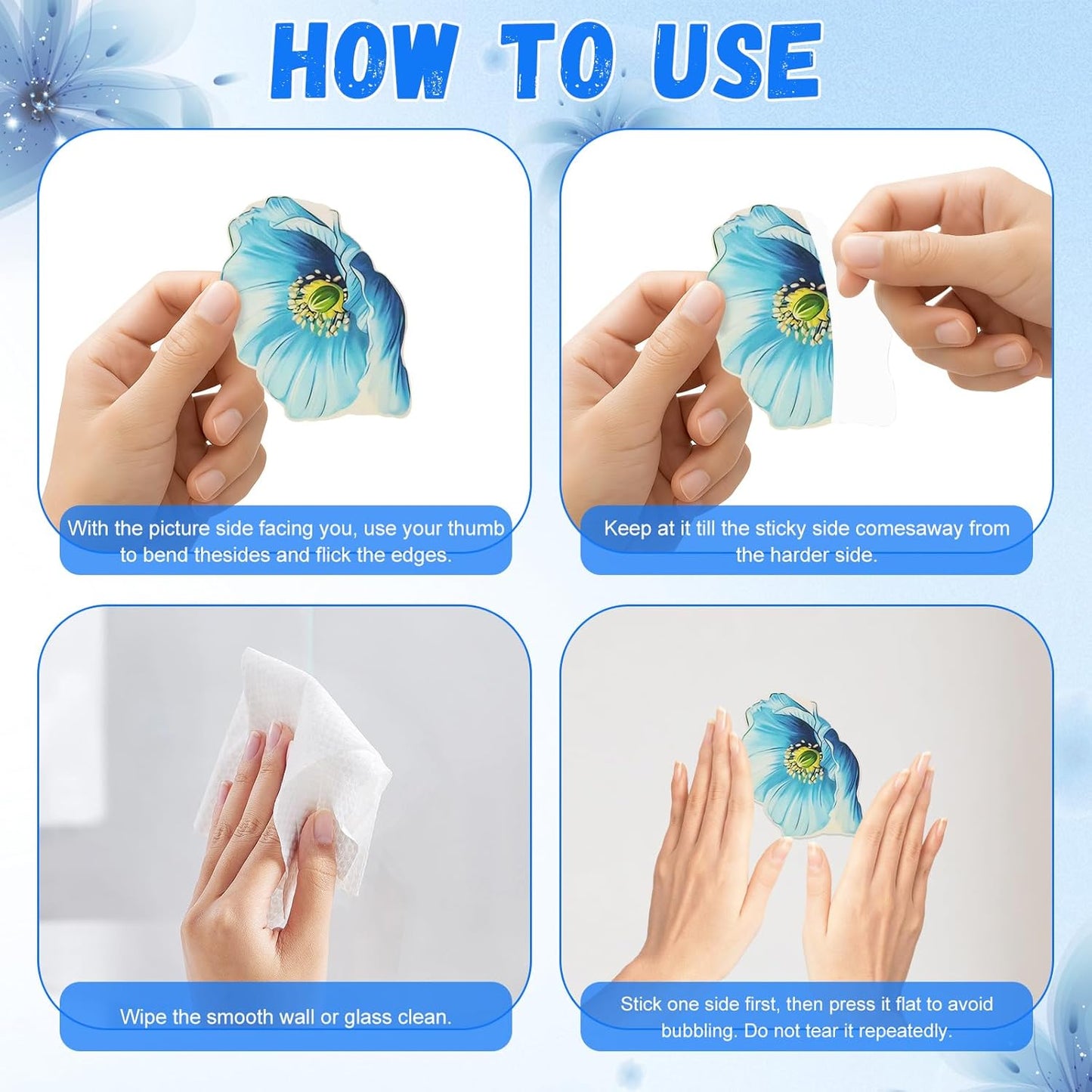 Glow in The Dark Butterfly Flower Wall Decals Glowing Luminous Butterflies Removable Self-Adhesive Wall Stickers for Girls Bedroom Nursery Living Room Decor 4 Sheets (Butterfly 3)