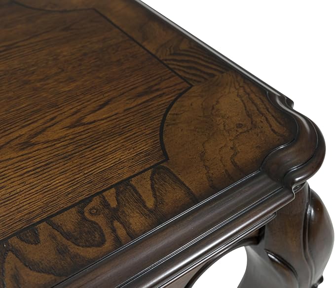 Signature Design by Ashley Maylee Classic End Table with Cabriole Legs, Dark Brown