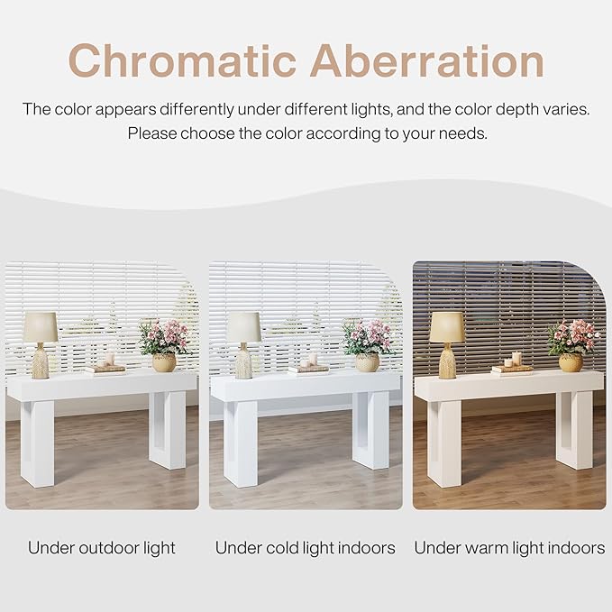 Tribesigns 63-Inch Long Console Table, Wooden Rectangular Sofa Table Behind The Couch, Farmhouse Entryway Table for Entrance, Hallway, Living Room (White)