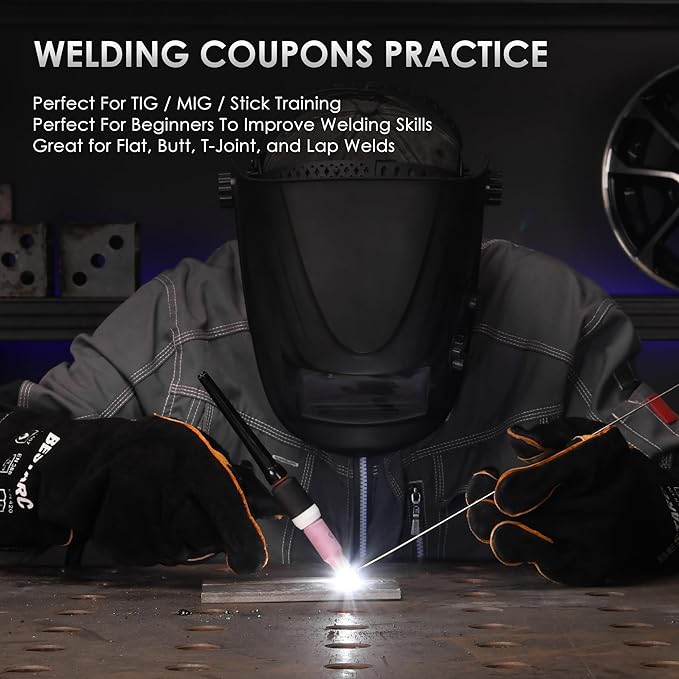 bestarc Welding Coupons, 2×4" Mild Steel Welding Kit, 11 Gauge Welding Plate DIY Cuboid, Welding Practice for MIG TIG Gas Arc Stick and Wirefeed (20 PCS)