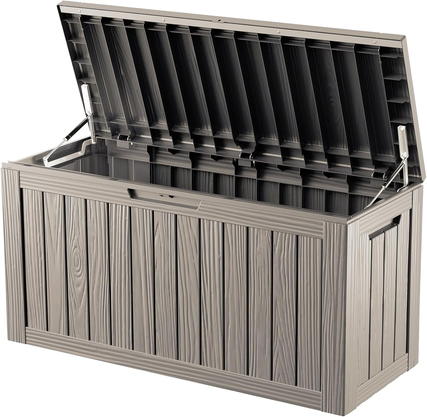 80 Gallon Double-Wall Resin Deck Box - Lockable Waterproof Outdoor Storage Box, 515lbs Capacity & Doubles as Seating for Patio Furniture - Garden Tools, Pool Accessories (Brown)