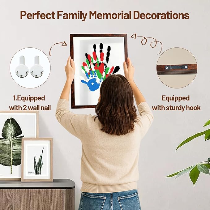 80S Family Handprint Kit, Handprint Art Craft DIY Kit, Baby Hand Print Gift for New Moms, Parents, Grandparents, 6 Safe, Non-Toxic Paints, Ideal for Mother's Day, Father's Day, Anniversary & More