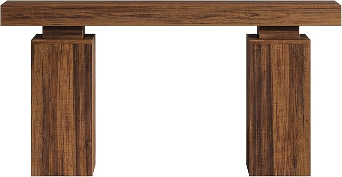 Tribesigns 63-Inch Long Console Table, Farmhouse Entryway Table Behind Couch, Wooden Foyer Stand Entry Station, Modern Hallway Accent Furniture for Living Room Decor, Entrance, Brown