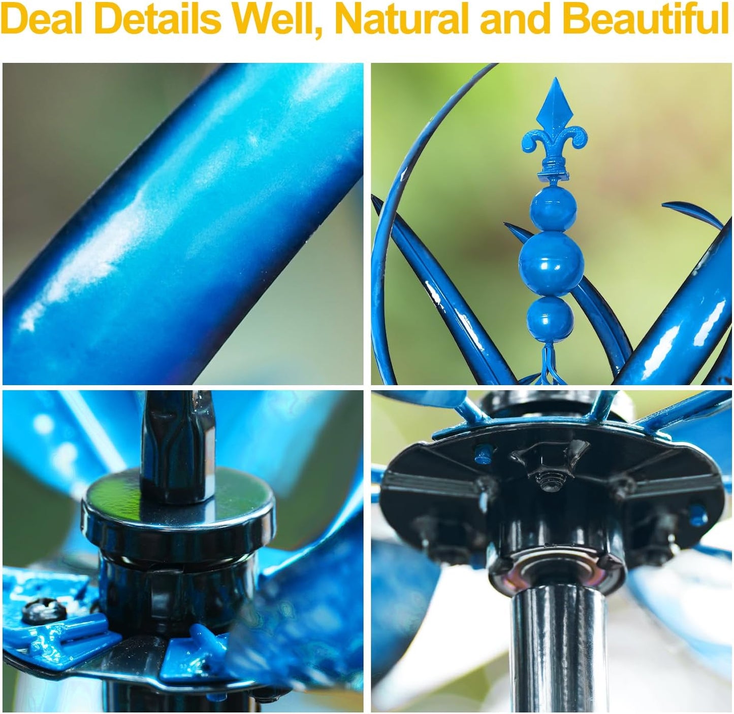 LimeHill Wind Spinner for Yard and Garden - Large Metal Kinetic Wind Sculptures, Yard Art Outdoor Decor (27 x 91 inches)