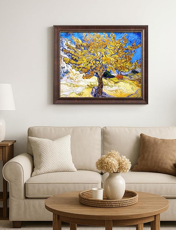 DECORARTS - Vincent Van Gogh The Mulberry Tree Framed Wall Art, Giclee Print with Antique Brown Frame for Living Room or Office Wall Decor, Picture Size 20x16 Total 23x19 Made in USA