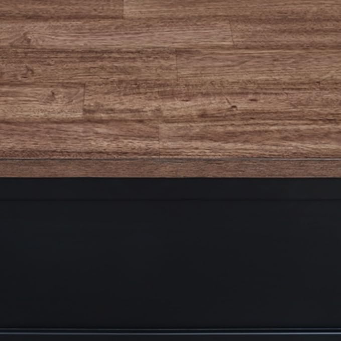 Signature Design by Ashley Wildenauer Lift Top Cocktail Table, Satin Finish Base, 2 Drawers, 2 Storage Bins, Hardwood Solids, 52" W x 28" D x 19" H, Light Brown & Black