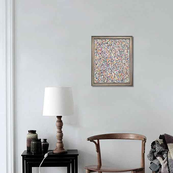 Vintage Framed Colorful Abstract Wall Art Banksy Painting Artwork Graffiti Canvas Print Poster Pictures for Bedroom Living Room Bahtroom Home Office Decor