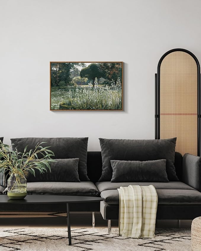 InSimSea Framed Canvas Wall Art Vintage Decor, Home Decor Modern Farmhouse Decor for Room Aesthetic, Landscape Wall Art for Living Room, Cottagecore Bedroom Kitchen Bathroom Decorations, 20"x30"