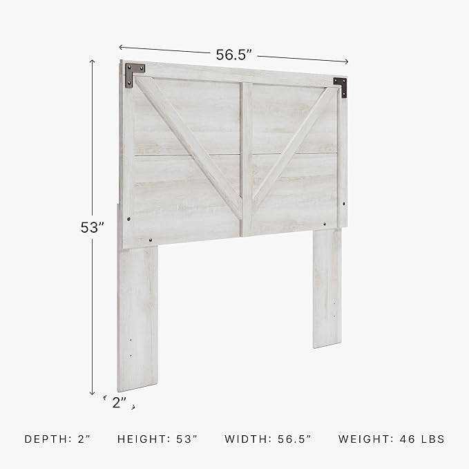 Signature Design by Ashley Shawburn Modern Farmhouse Headboard, Full, Whitewash