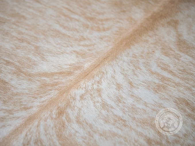 Sunshine Cowhides 100% Genuine Exotic Beige Palomino Cowhide Rug - Modern Style Animal Skin Rug & Floor Carpet for Living Room, Bedroom, Kitchen & More - Extra Large (6x7-8 Ft.)
